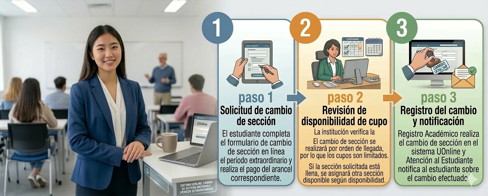 Diagrama de flujo — Cambio de sección.