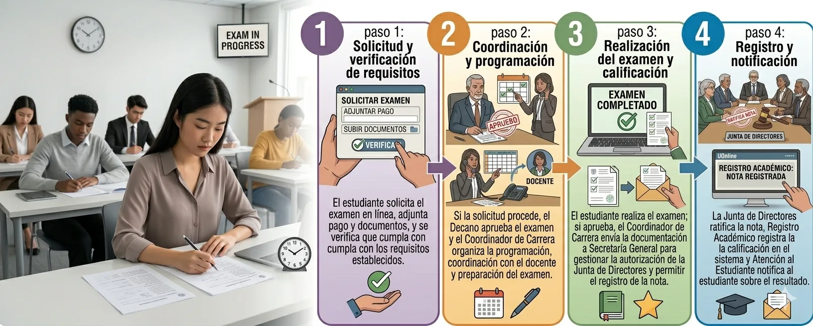 Diagrama de flujo — Examen de suficiencia.