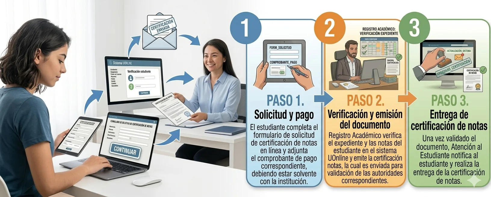 Diagrama de flujo — Solicitud de certificación de notas.
